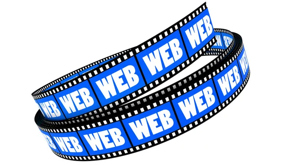 Segmento Cor Filme Enrolado Com Palavra Web — Fotografia de Stock