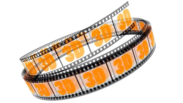 3d film rolled up — Stock Photo, Image
