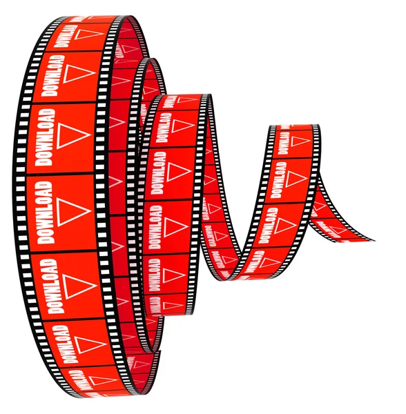 Film Rolled Forward Word Download — Stock Photo, Image