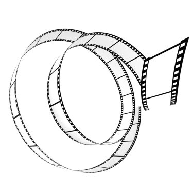 segment boş film beyaz zemin üzerine yerleştirilmiştir