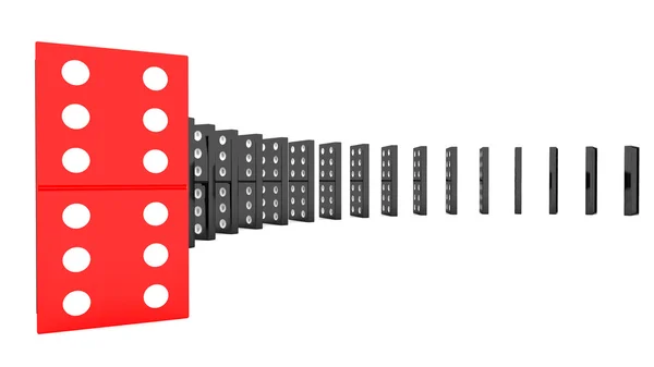Lined Dominoes Isolated White — Stock Photo, Image