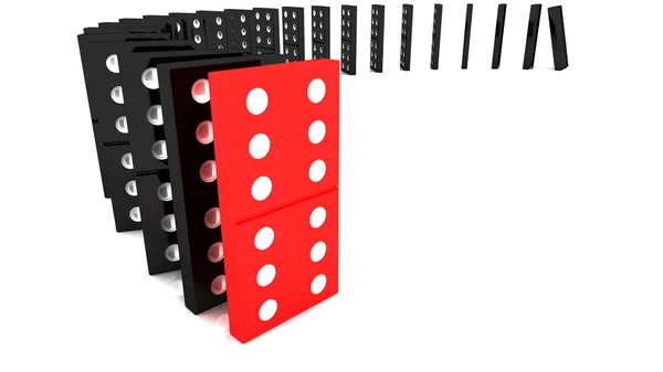 Lined Dominoes Isolated White — Stock Photo, Image