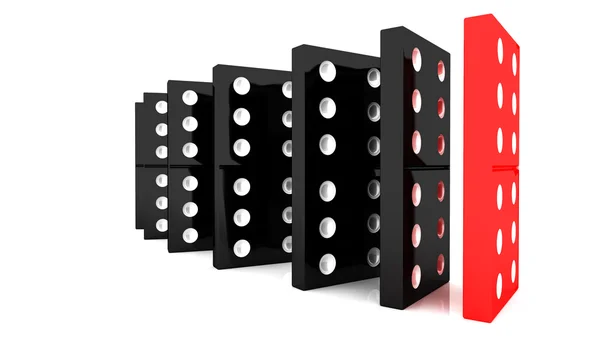Lined up dominoes — Stock Photo, Image