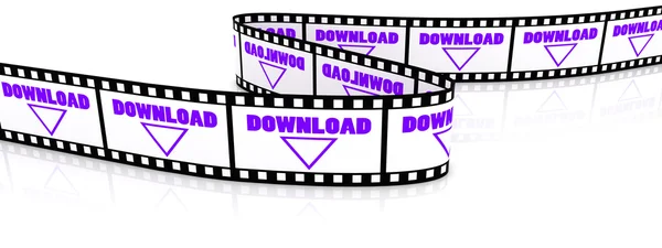 Film zigzag with word download — Stock Photo, Image