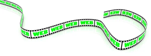 Word Web Üzerinde Film Şeridi Yansıtıcı Beyaz Backgroung — Stok fotoğraf
