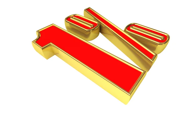 Gold-Rot 1 Prozent — Stockfoto