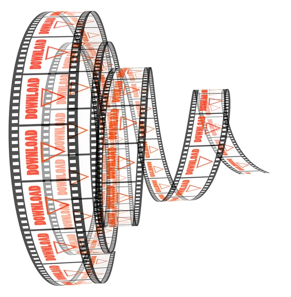 Film Segment Rolled Forward Word Download — Stock Photo, Image