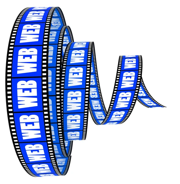 Film Segment Rolled Forward Word Web — Stock Photo, Image