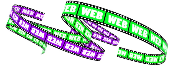 Dwóch Segmentów Filmu Walcowane Word Web — Zdjęcie stockowe