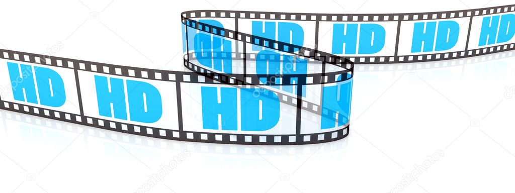 3d film zigzag with word HD on it.