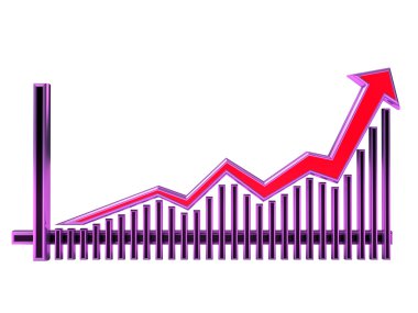 Color Business Graph with arrow up clipart