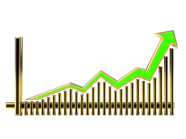 Altın iş grafik ile yukarı ok