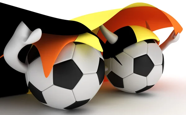 2 つのサッカー ボール保持ベルギーの旗 — ストック写真