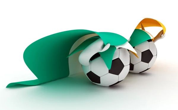 Posiadają dwie piłki nożnej flaga Irlandii — Zdjęcie stockowe