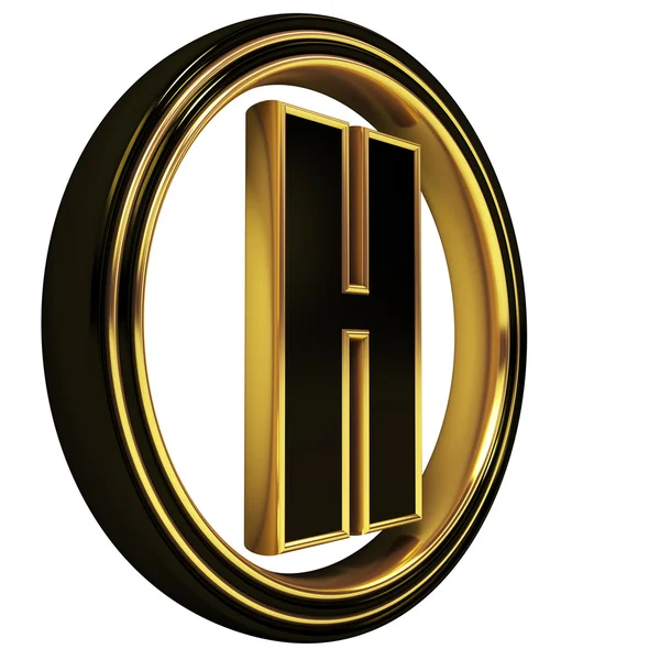 Guld svart font bokstaven h — Stockfoto
