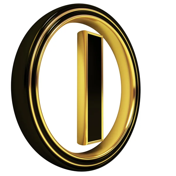Guld svart font bokstaven i — Stockfoto