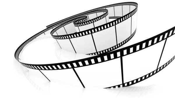 Leere Filmstreifen, die in Weiß ertrinken — Stockfoto