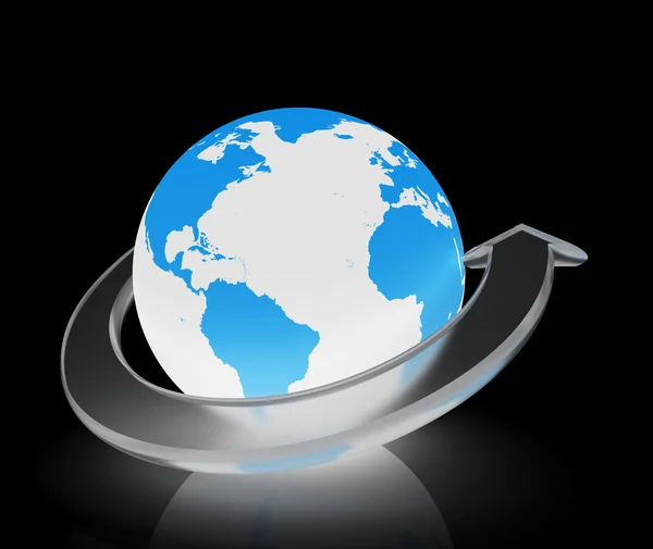 Earth With glass Arrow — Stock Photo, Image