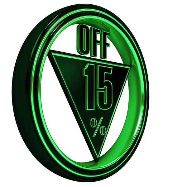 Grünmetall fünfzehn Prozent günstiger — Stockfoto