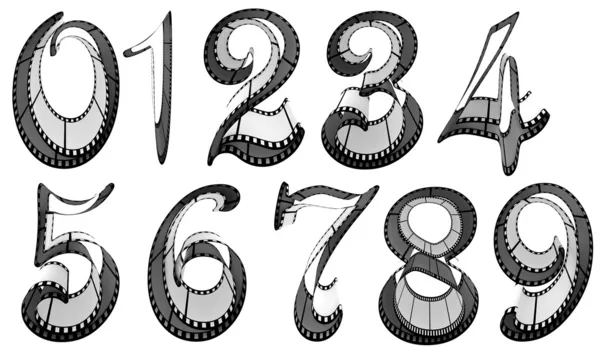 Карандашный рисунок цифр и знаков в каракули - клипарт в векторе / векторное изображение