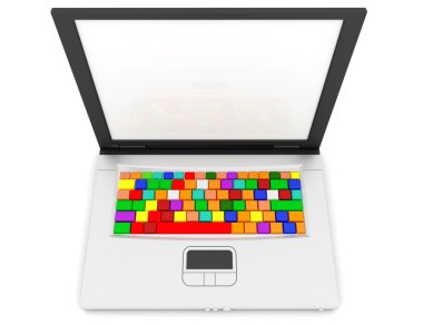 Computer Keyboard In Rainbow colors clipart