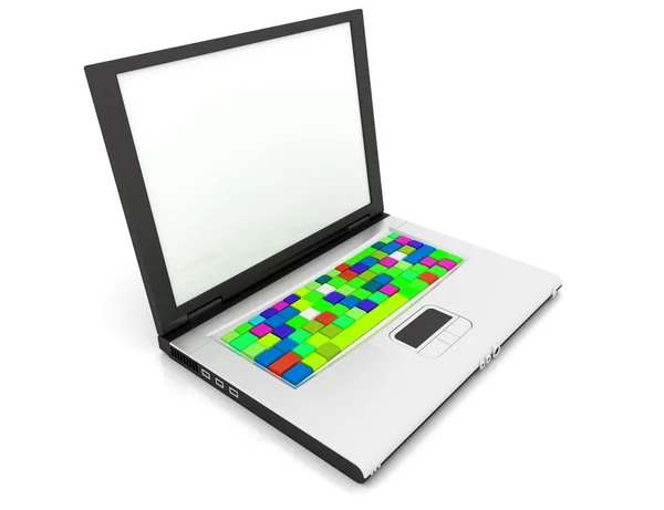 Számítógép-billentyűzet, a szivárvány színei — Stock Fotó