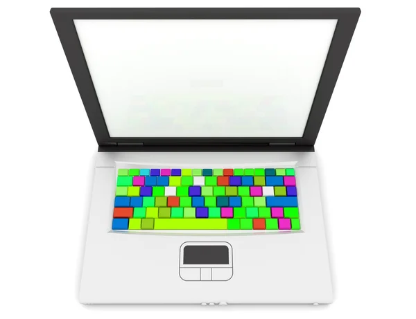 Datorns tangentbord i regnbågens färger — Stockfoto