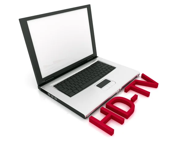 Laptop Hd-tv — Stockfoto