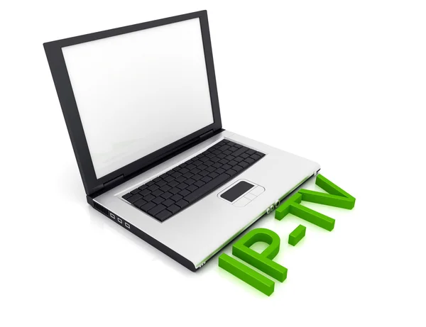 Laptop Ip-tv — Stockfoto