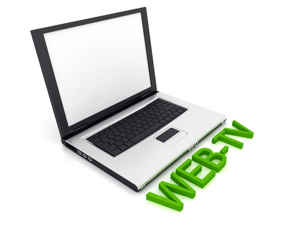 Laptop webb-tv — Stockfoto