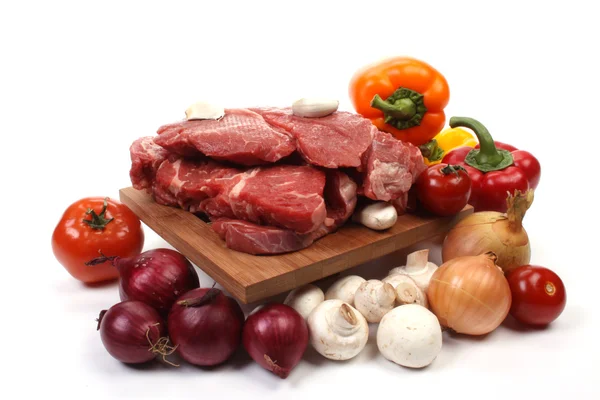 Carne de bovino e ingredientes — Fotografia de Stock