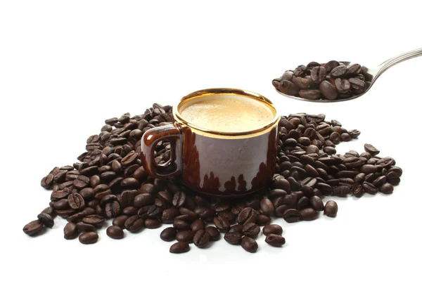 Granos de café tostados oscuros — Foto de Stock