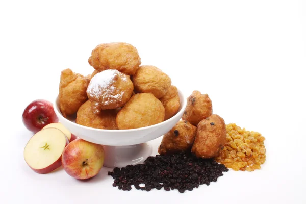 Dutch donuts, called oliebollen — Stock Photo, Image
