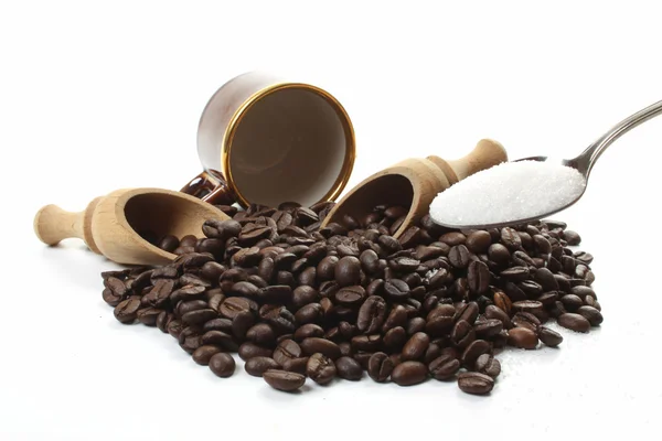 Σκούρο φρυγμένους κόκκους καφέ — Φωτογραφία Αρχείου