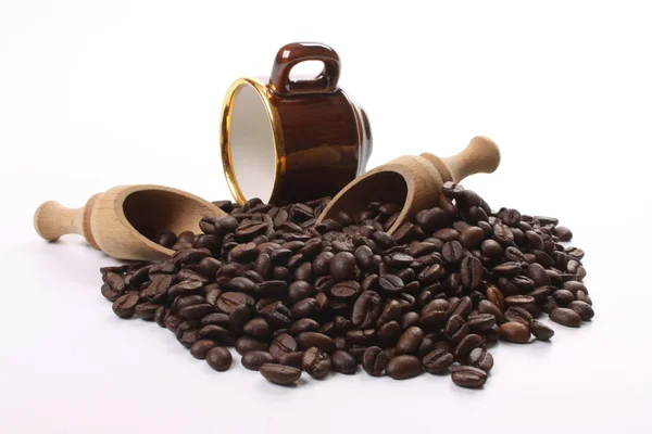 Dunkel geröstete Kaffeebohnen — Stockfoto