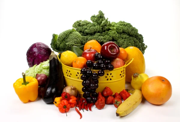 Zusammensetzung Aus Mehreren Früchten Und Gemüse — Stockfoto