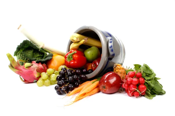Složení Několika Ovoce Zeleniny — Stock fotografie