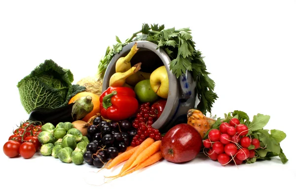 Zusammensetzung Aus Mehreren Früchten Und Gemüse lizenzfreie Stockbilder
