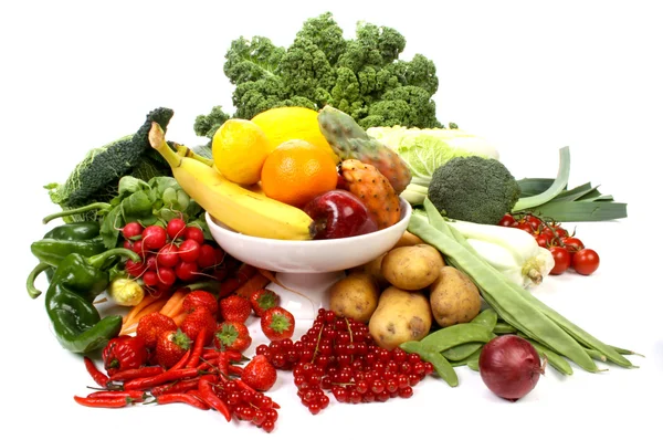 Összetételét Több Gyümölcsöt Zöldséget Jogdíjmentes Stock Képek