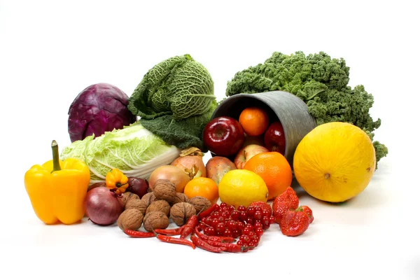 Samenstelling Van Verschillende Groenten Fruit — Stockfoto