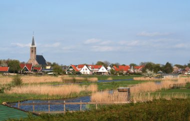 schermerhorn Holland village yakınındaki geleneksel eski yeldeğirmenleri