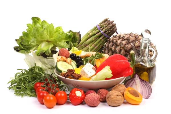 Various Fresh Products Make Healthy Salad — Stock Photo, Image