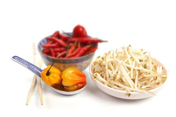 Chinesisches Essen Mit Zutaten Für Eine Mahlzeit — Stockfoto