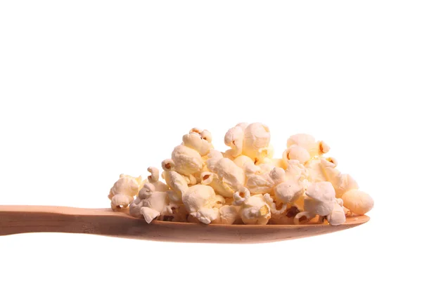 stock image Popcorn on a wooden spoon