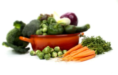 Fruits and vegetables, with shallow focus clipart