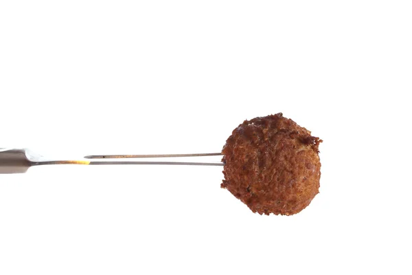 Meatball na widelec — Zdjęcie stockowe
