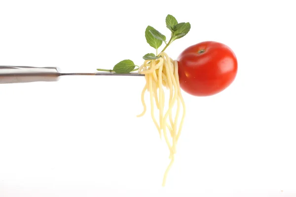 Cibo italiano su una forchetta — Foto Stock