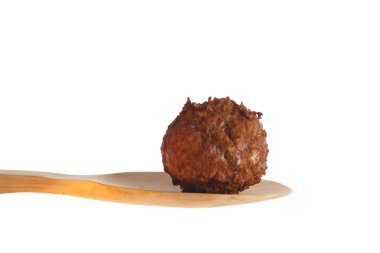 Meatball on a wooden spoon clipart