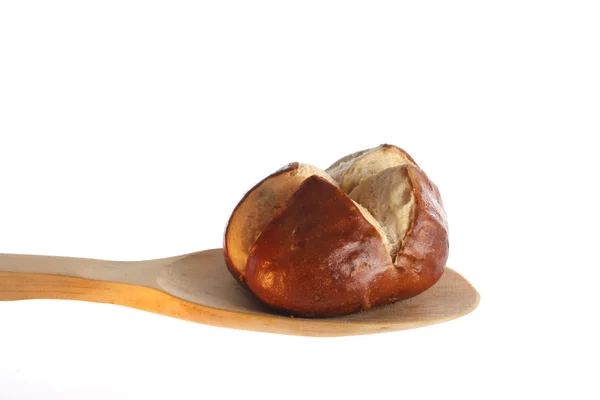 木のスプーンのパン — ストック写真