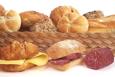 çeşitli ekmek ruloları